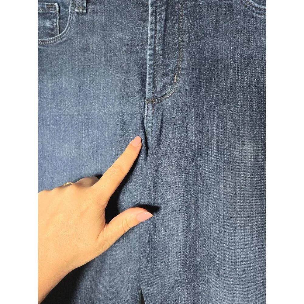 NYDJ Women Lift Tuck Technology Burbank Straight Denim Blue Jeans Size 8 Stretch